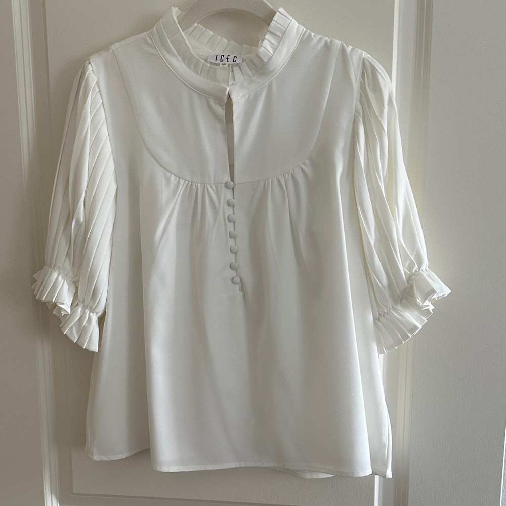 TCEC Ivory Blouse with Button Front